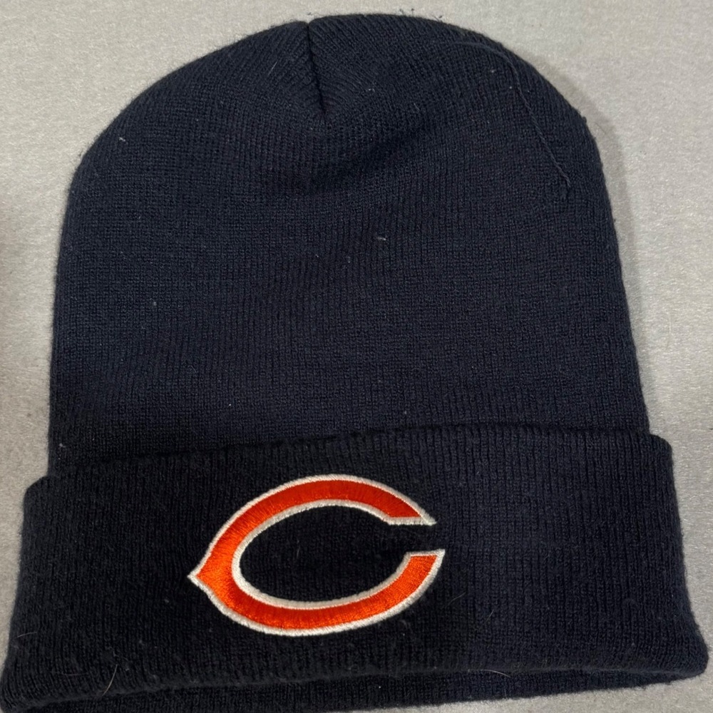 Reebok Beanie Men OS Navy Blue Vintage Chicago Bears NFL Cuffed Knit Hat